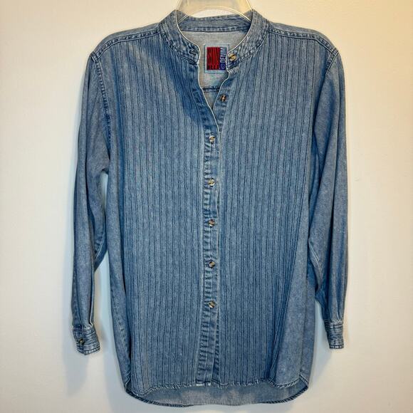 Sunbelt Tops - Sunbelt Denim Shirt VINTAGE Pintuck front Size Small or Medium (missing tag)